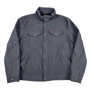 Levi's Mens Classic Stand Collar Grey Trucker Jacket Sz Large